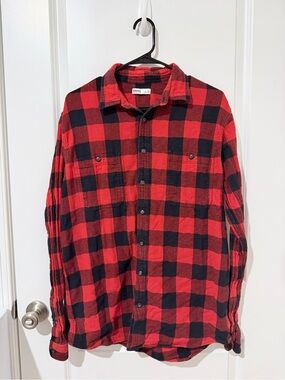 Sonoma Red and Black Buffalo Plaid Button-Down Shirt